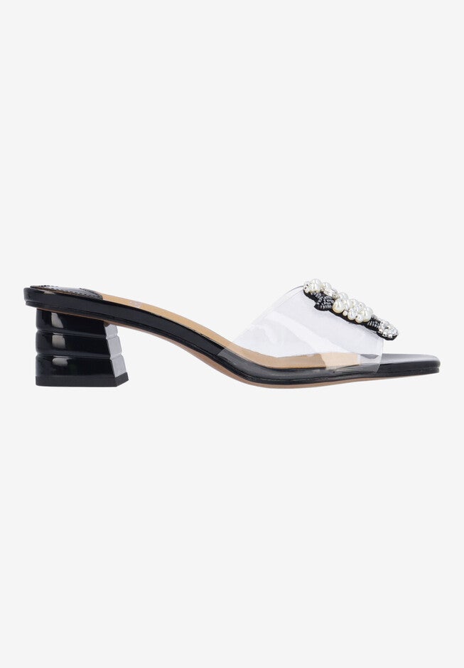Pewdle Slip-On Sandal, CLEAR BLACK, alternate image number 4