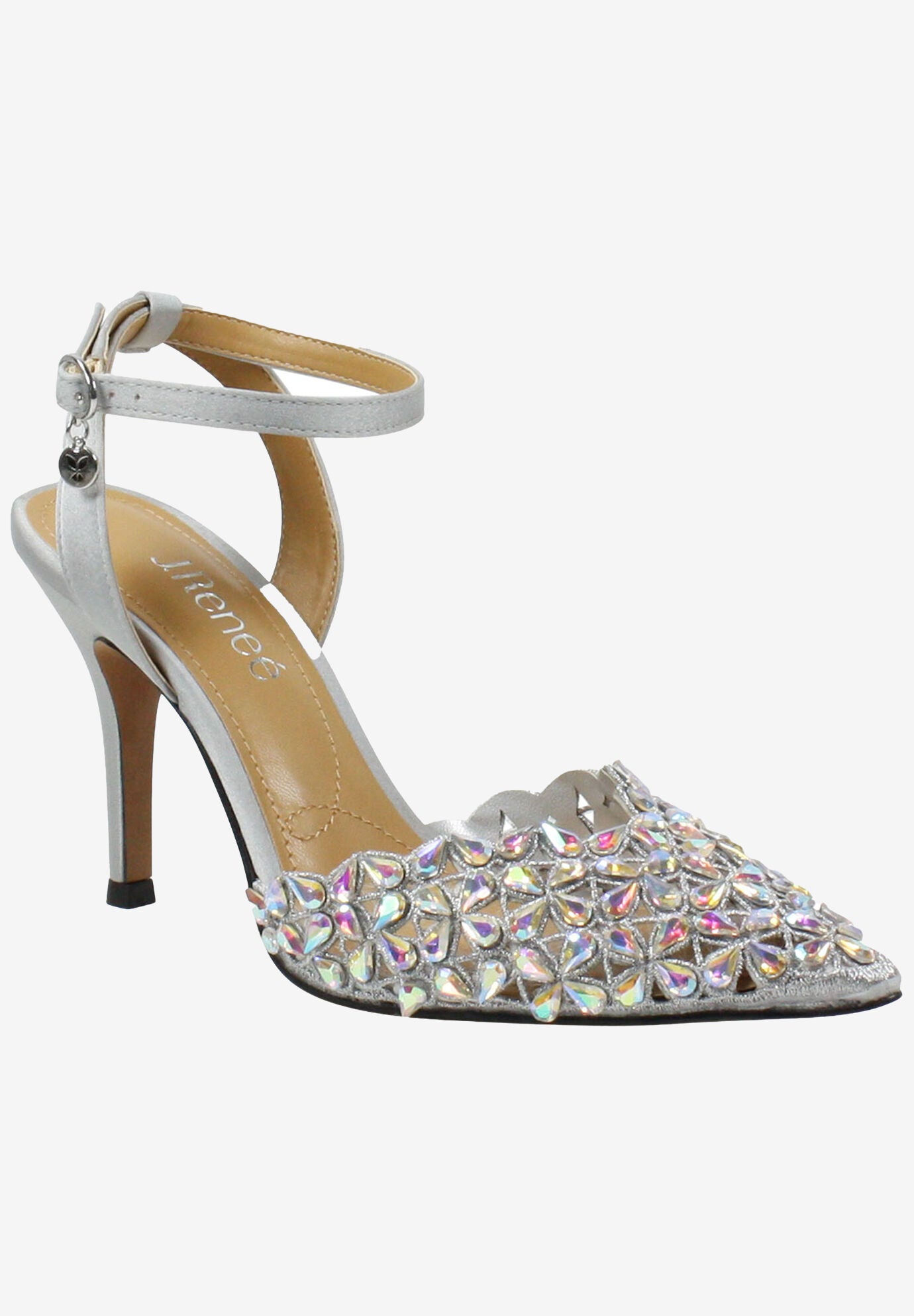 Kamilo Pump, GRAY SATIN RHINESTONE, hi-res image number 0