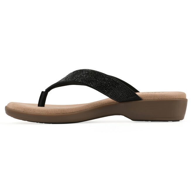 Becharm Thong Sandal, BLACK FABRIC, alternate image number 3