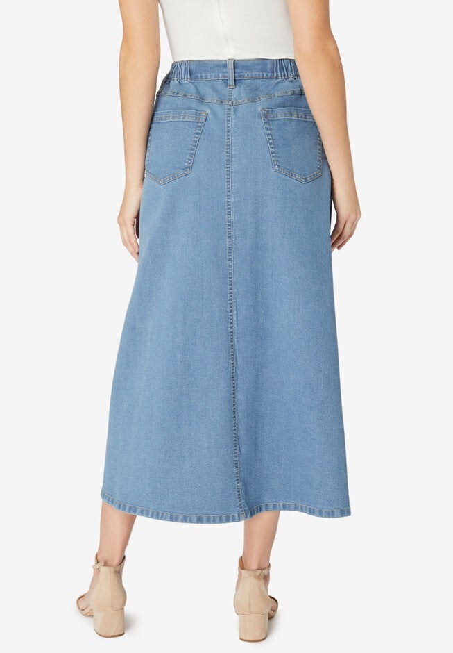 Invisible Stretch® Contour Front Slit Maxi Skirt, , on-hover image number 1