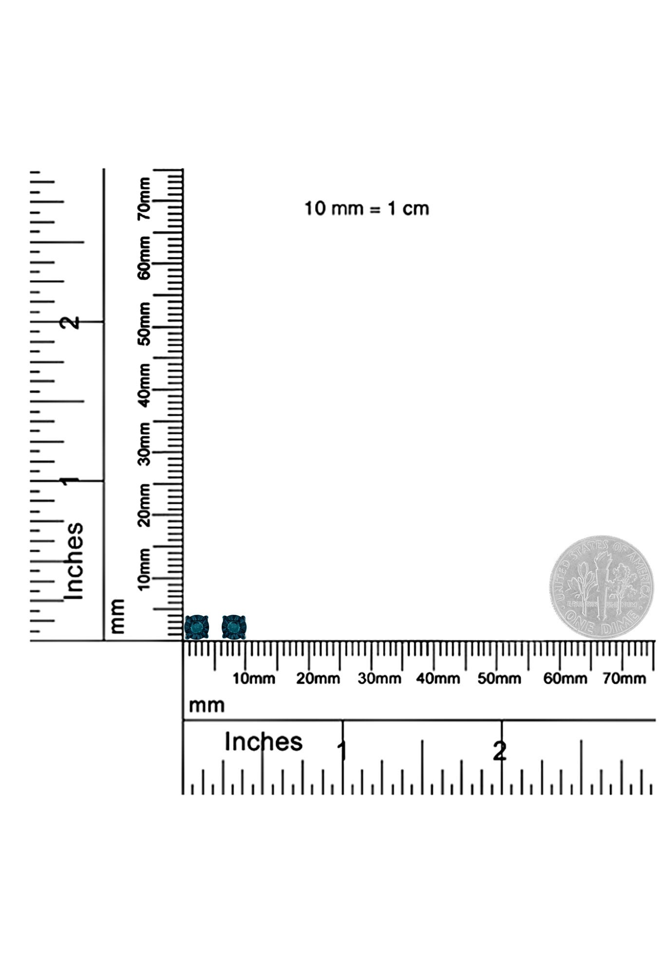 Silver 1/10 Cttw Blue Diamond Miracle-Set Stud Earrings, , alternate image number 5