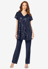 Sequin Tunic & Pant Set, NAVY, hi-res image number null