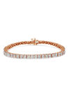 Rose Gold Over Sterling Silver Diamond Square Frame Miracleset Tennis Bracelet 8", ROSE GOLD, hi-res image number null