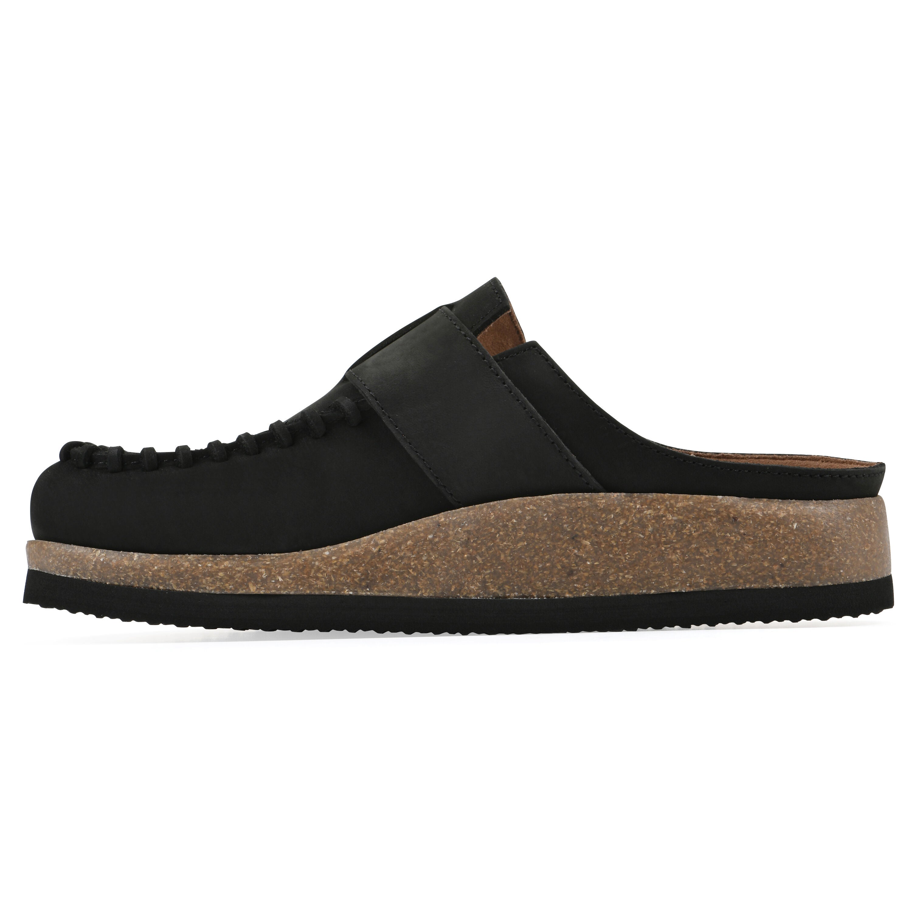 Bayberry Footbeds Clog, BLACK NUBUCK, alternate image number 3