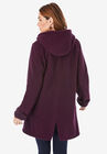 Hooded Button-Front Fleece Coat, , on-hover image number null