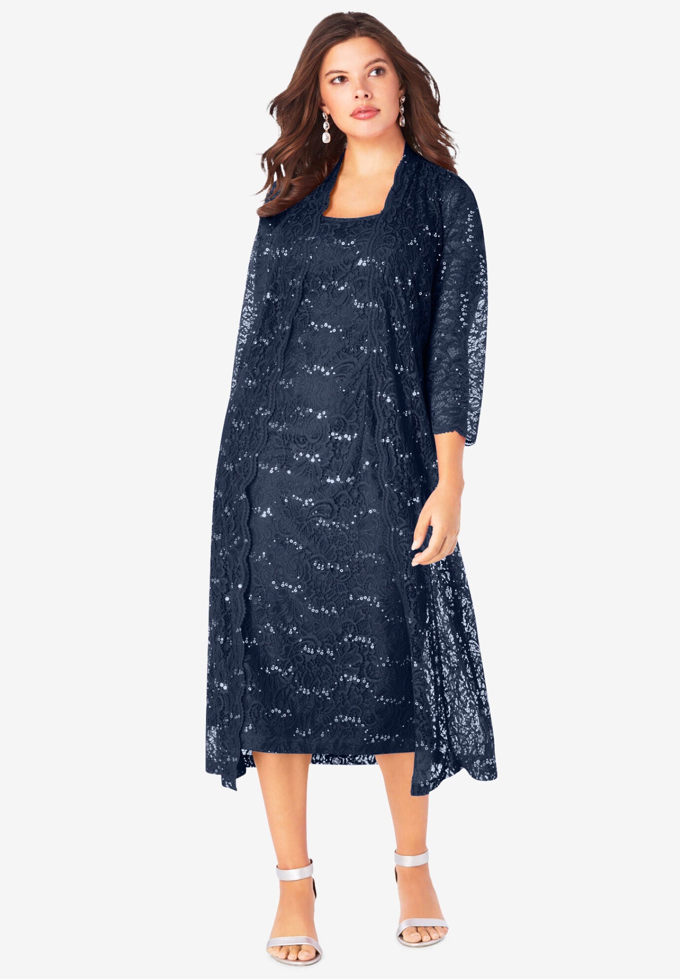 plus size dress and jacket