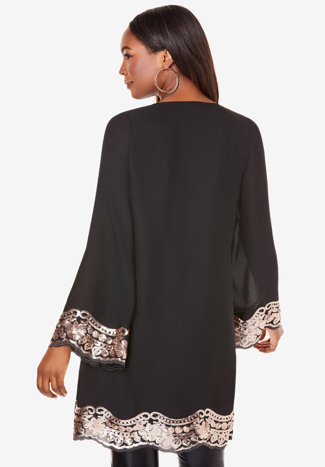 Sequin Tunic, RICH BURGUNDY, on-hover image number 1