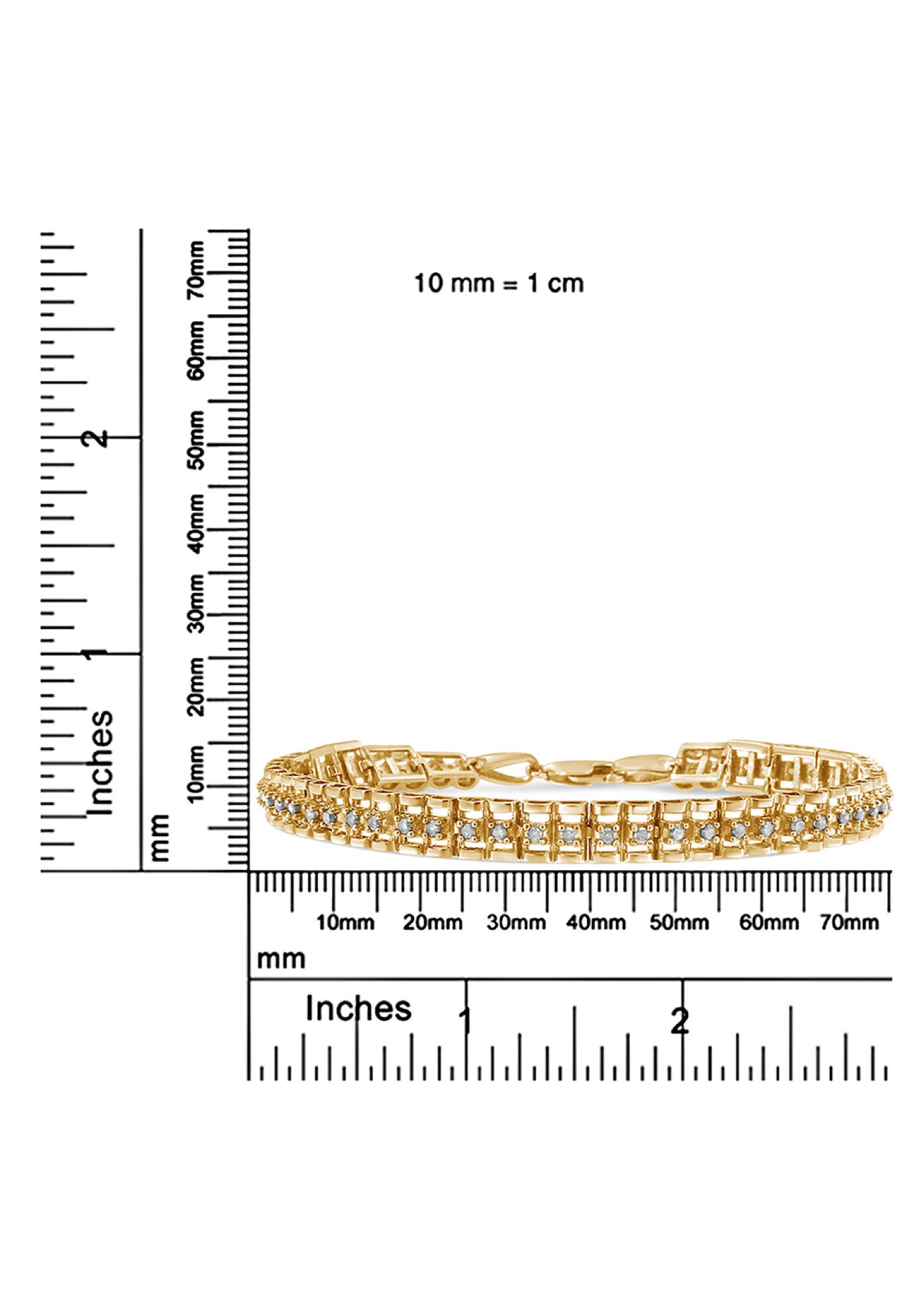 Yellow Gold Plated Sterling Silver 2.0 Cttw Diamond Doublelink Tennis Bracelet, , alternate image number 4