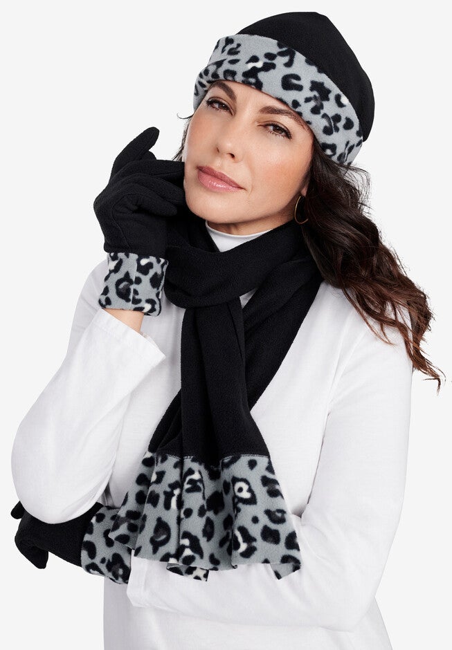 3-Piece Leopard Print Set, GUNMETAL GRAPHIC SPOTS, hi-res image number 0