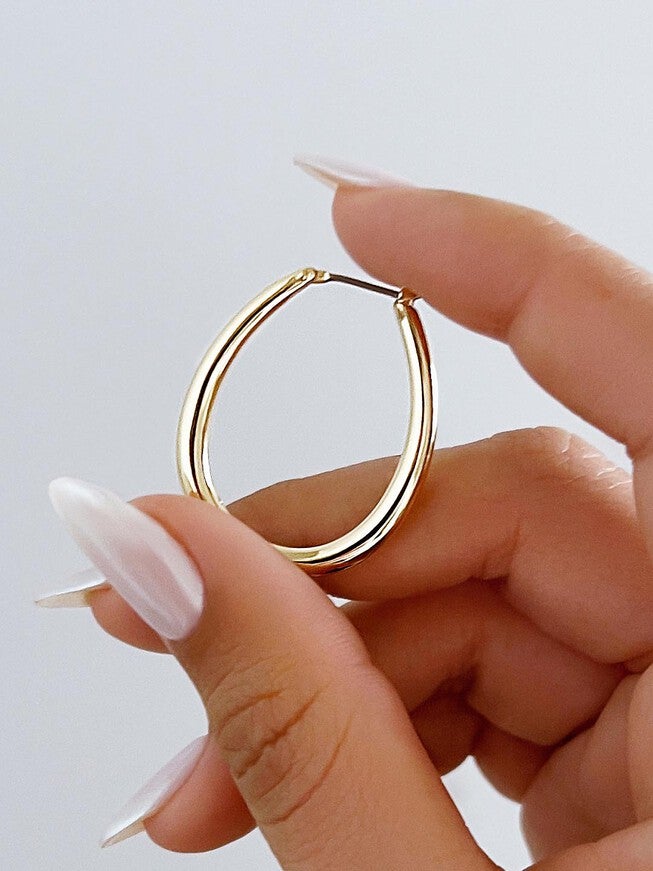Cuidado Gold Hoop Earrings, GOLD, alternate image number 2