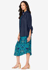 Three-Quarter Sleeve Jacket Dress Set with Button Front, , alternate image number null