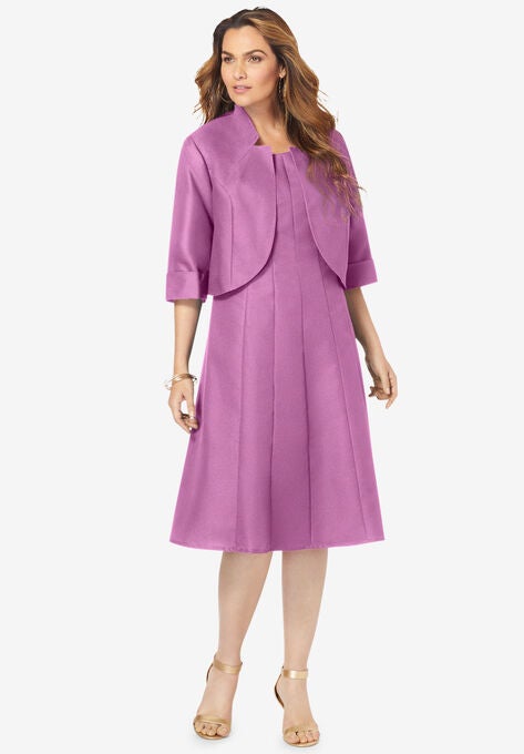 Fit-And-Flare Jacket Dress, PRETTY ORCHID, hi-res image number null