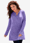 Thermal Henley Tunic, VINTAGE LAVENDER PRETTY FLORAL, hi-res image number null