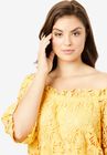 Off-The-Shoulder Lace Dress with Bell Sleeves, , alternate image number 3