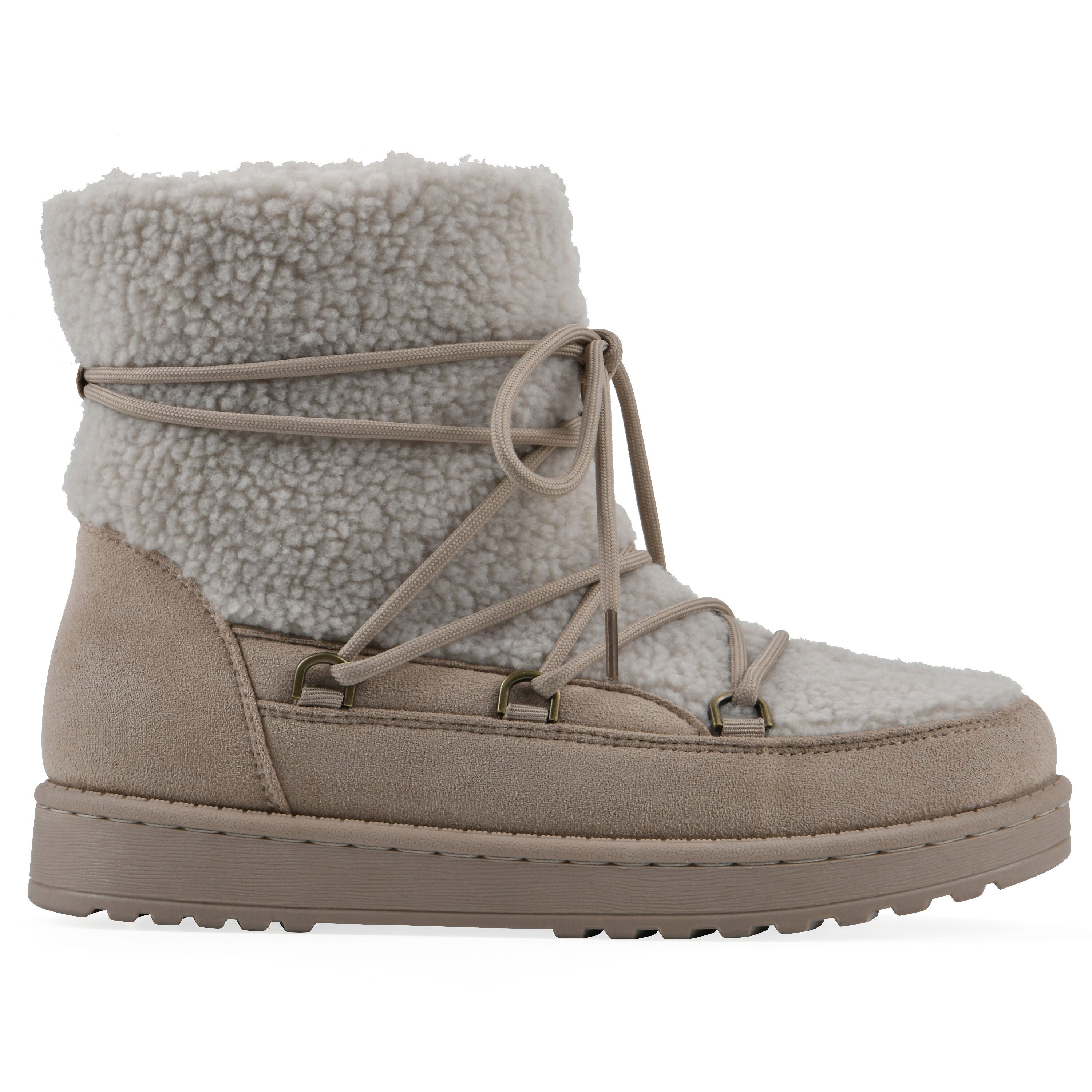 Isador Faux Sherpa Lace-Up Boot, DARK BEIGE, alternate image number 2