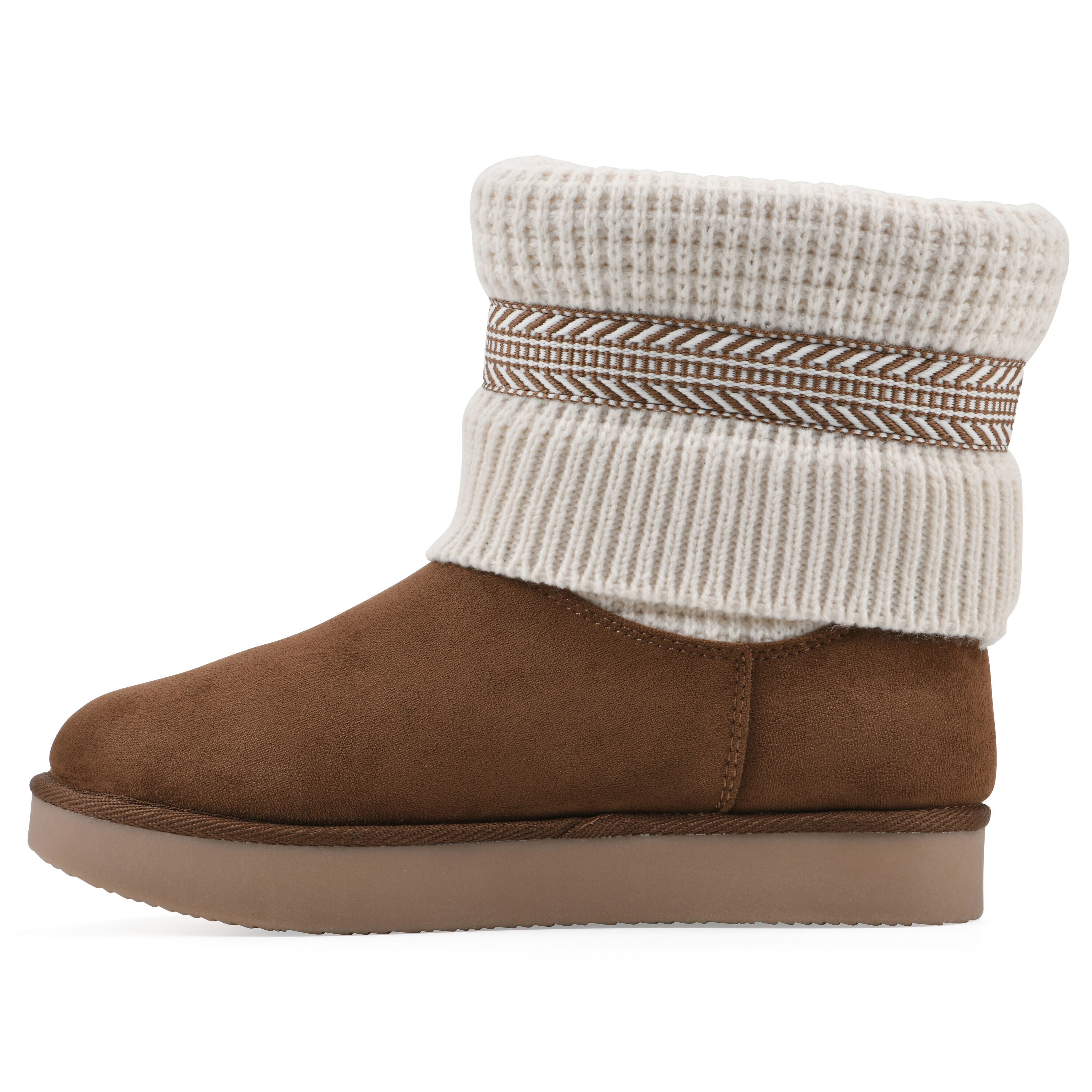 Brysons Fold-Over Sweater Bootie, DARK CHESTNUT, alternate image number 3