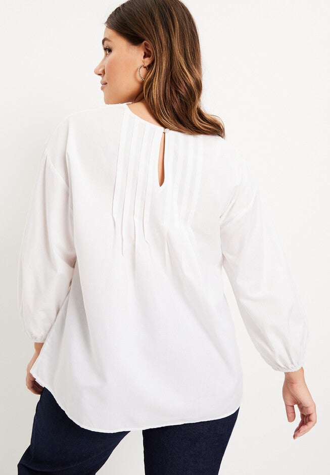 Lace La Vie Poplin Top, , on-hover image number null