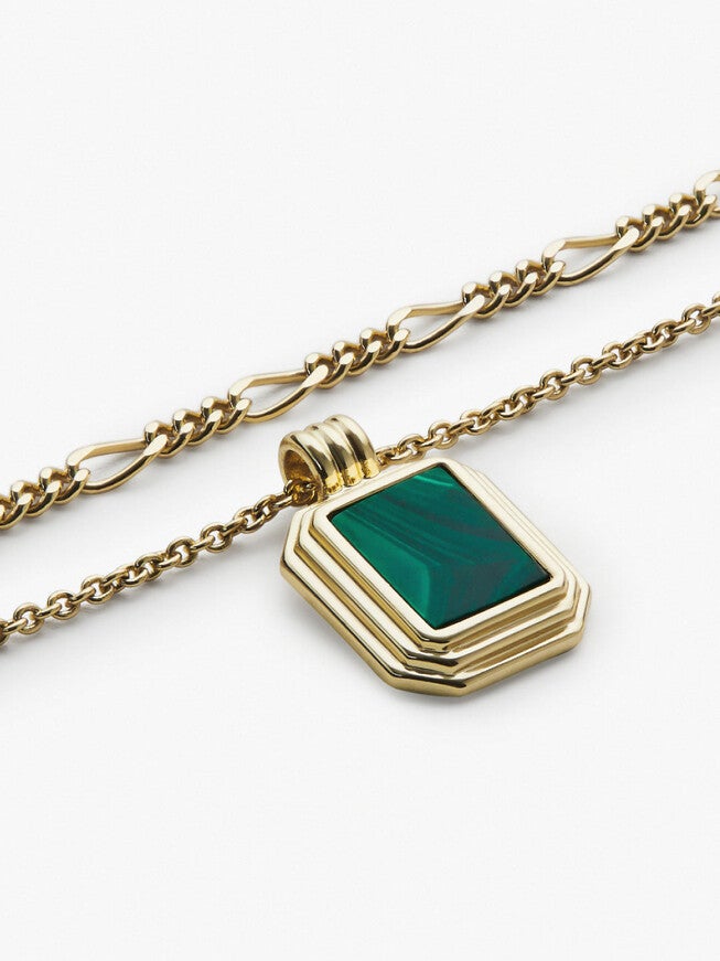 Temple Green Layered Necklace Set, GOLD, alternate image number 3