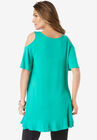 Cold-Shoulder Ruffle Ultra Femme Tunic, , on-hover image number null