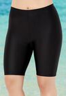 Chlorine Resistant Long Bike Short Swim Bottom, BLACK, hi-res image number null