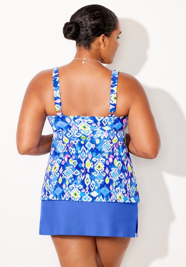 V-Neck Flowy Tankini Set, , on-hover image number null