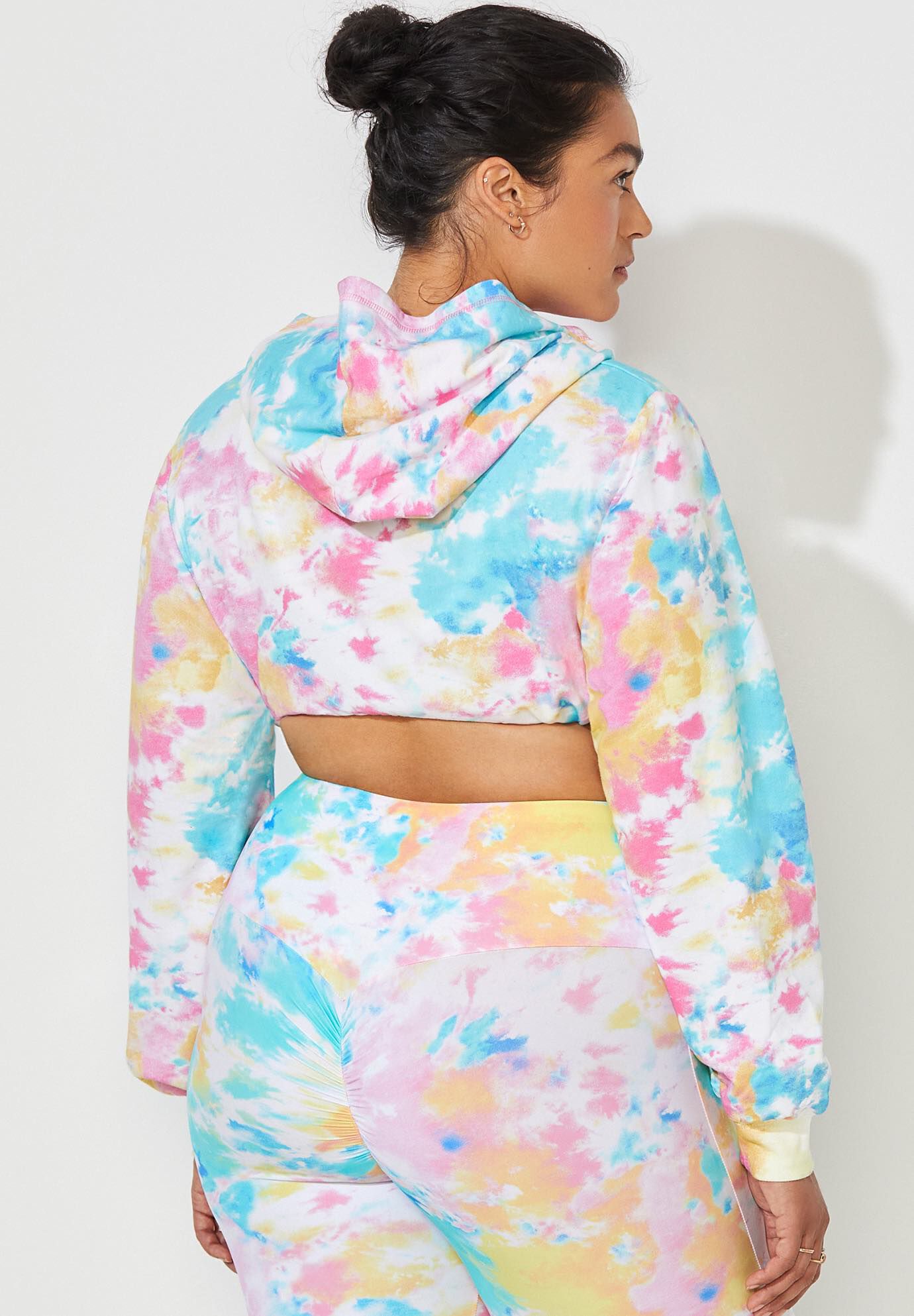 Camille Kostek Sorbet Cropped Terry Hoodie, , alternate image number 4