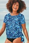 Chlorine Resistant Blouson Swim Tee, ABSTRACT, hi-res image number null