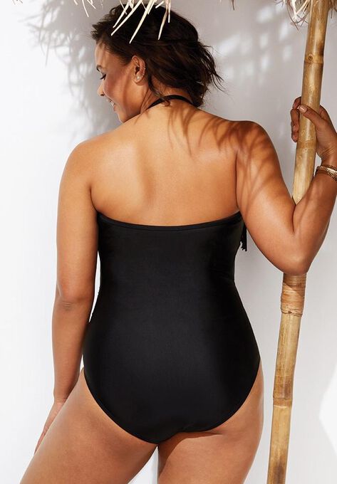 Fringe Bandeau One Piece Swimsuit, , on-hover image number null