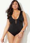 Strappy Scoopneck One Piece Swimsuit, , alternate image number 2