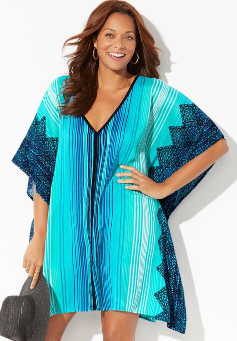 Kelsea Cover Up Tunic, BLUE AZTEC STRIPE, hi-res image number null