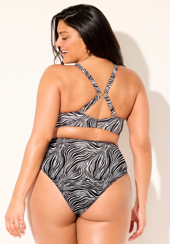 Leader Bra Sized Underwire Print Bikini Set, , alternate image number null