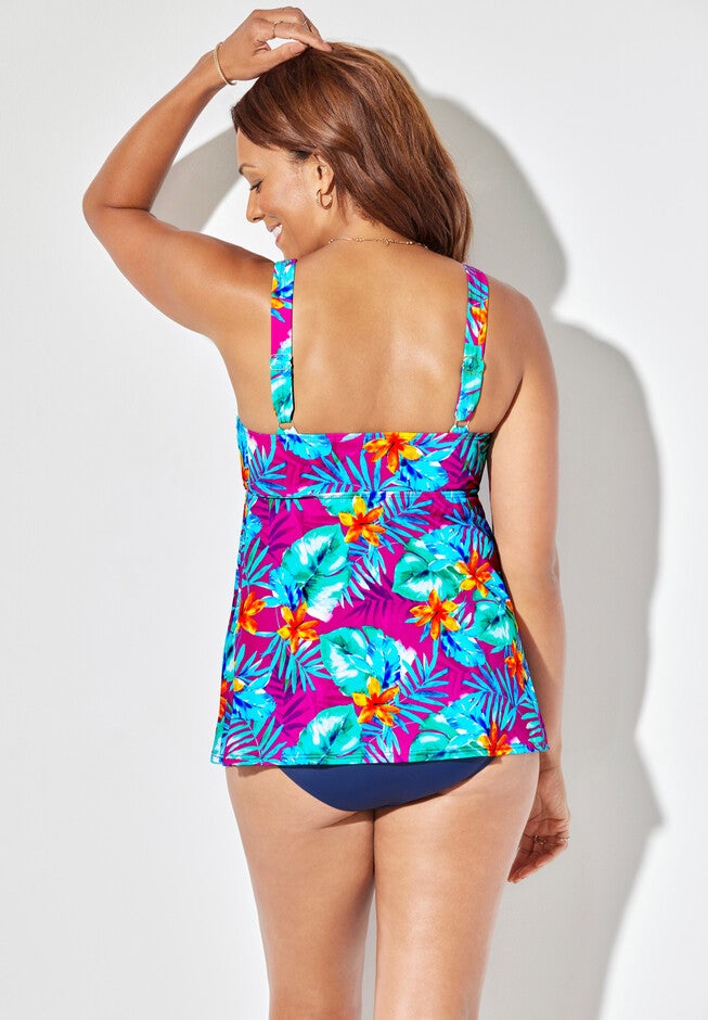 V-Neck Flowy Tankini Set, , on-hover image number null