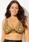 Plunge Cup Sized Underwire Bikini Top, LEOPARD PRINT, hi-res image number null