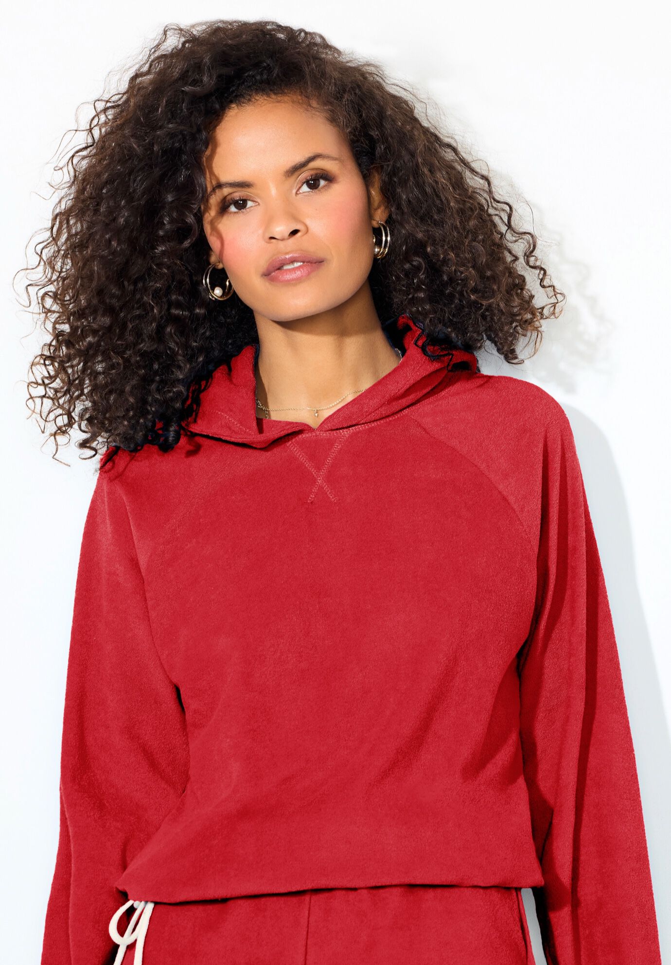 Baby French Terry Hoodie Cover Up, RUBY, alternate image number 3