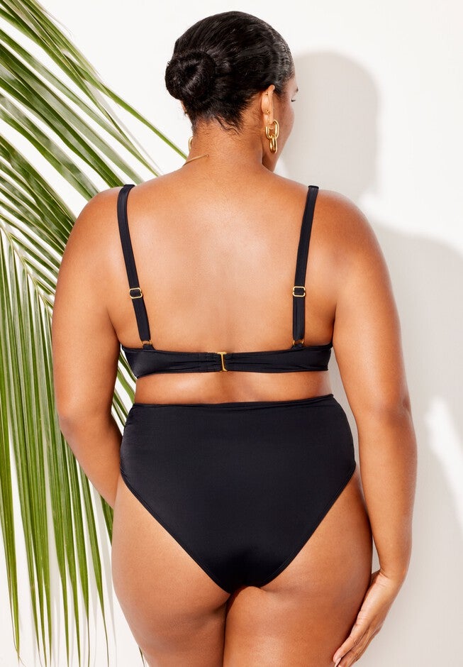 Essentials Sweetheart Underwire Shirred Swim Bikini Set, , on-hover image number null