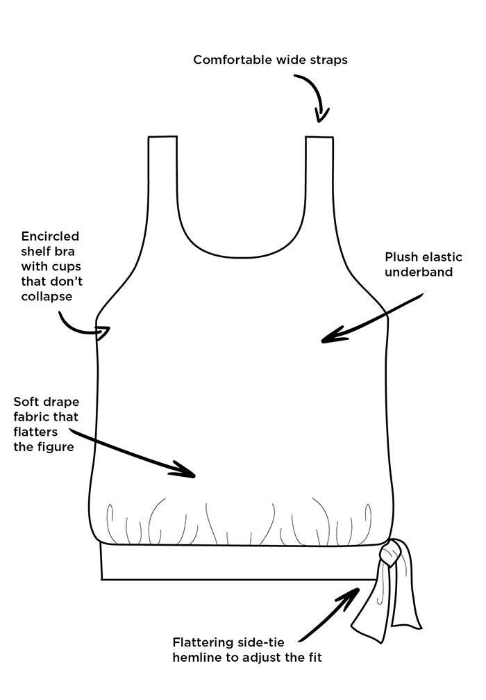 Side Tie Blouson Tankini Set, , alternate image number null