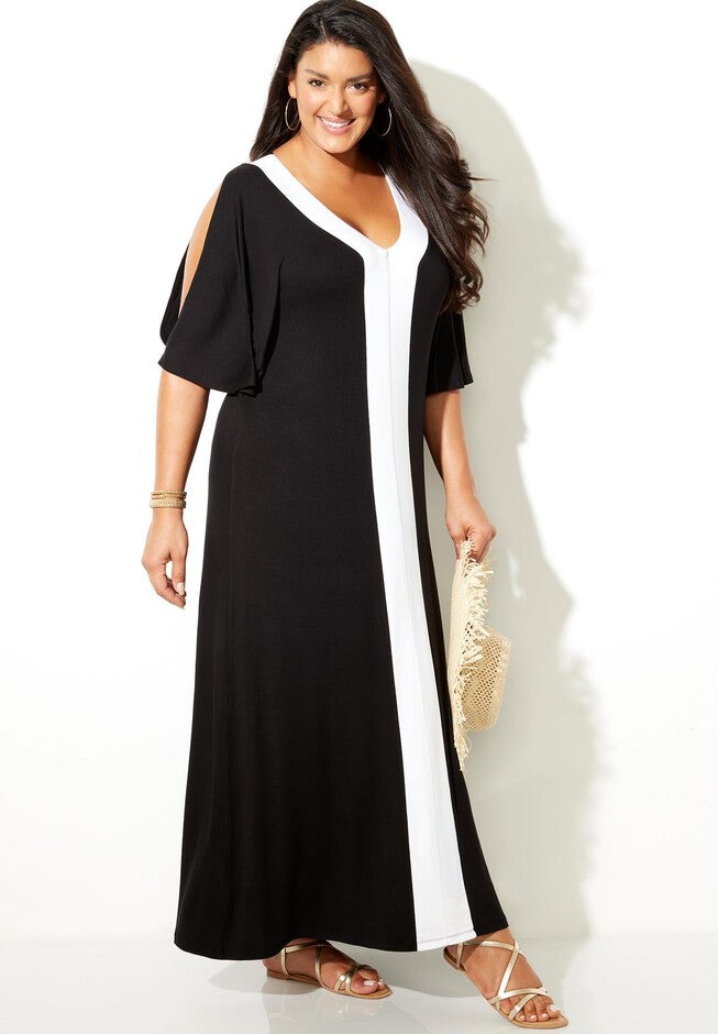 Charly V-Neck Maxi Dress, , alternate image number 3