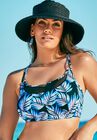 Loop Strap Mesh Bikini Top, MULTI BLUE PALM, hi-res image number null