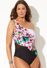 One Shoulder One Piece Swimsuit, , alternate image number 2