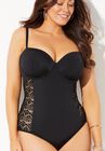 Crochet Underwire One Piece Swimsuit, , alternate image number null