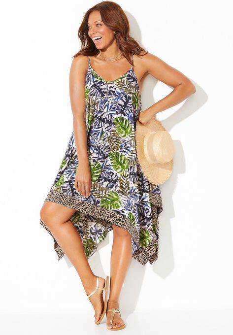 Diane Handkerchief Cover Up Dress, ANIMAL JUNGLE, hi-res image number null