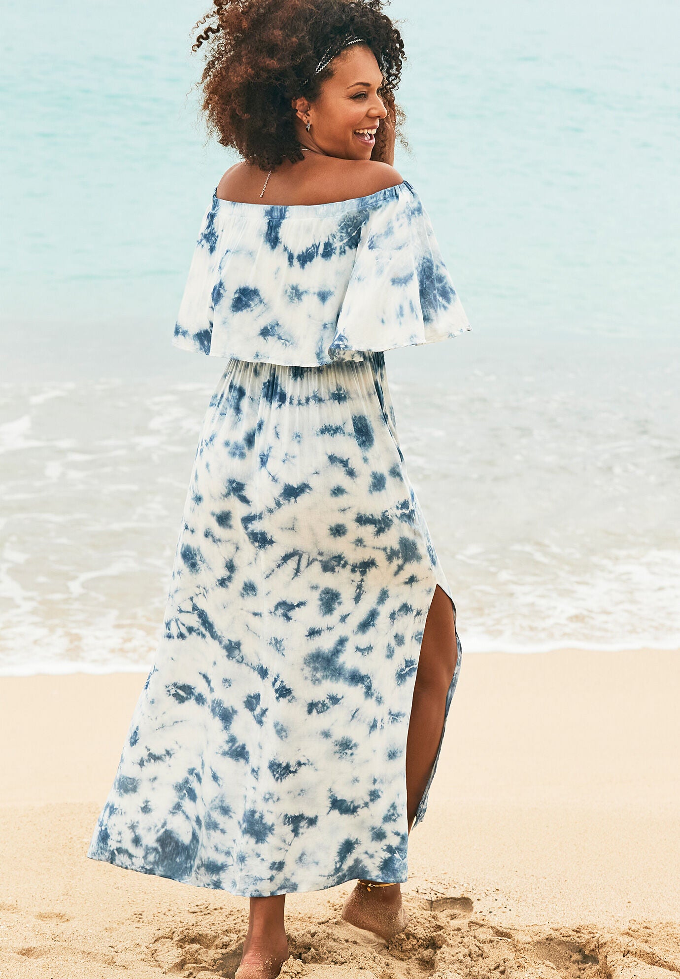 Portia Bandeau Cover Up Maxi Dress, , alternate image number 4