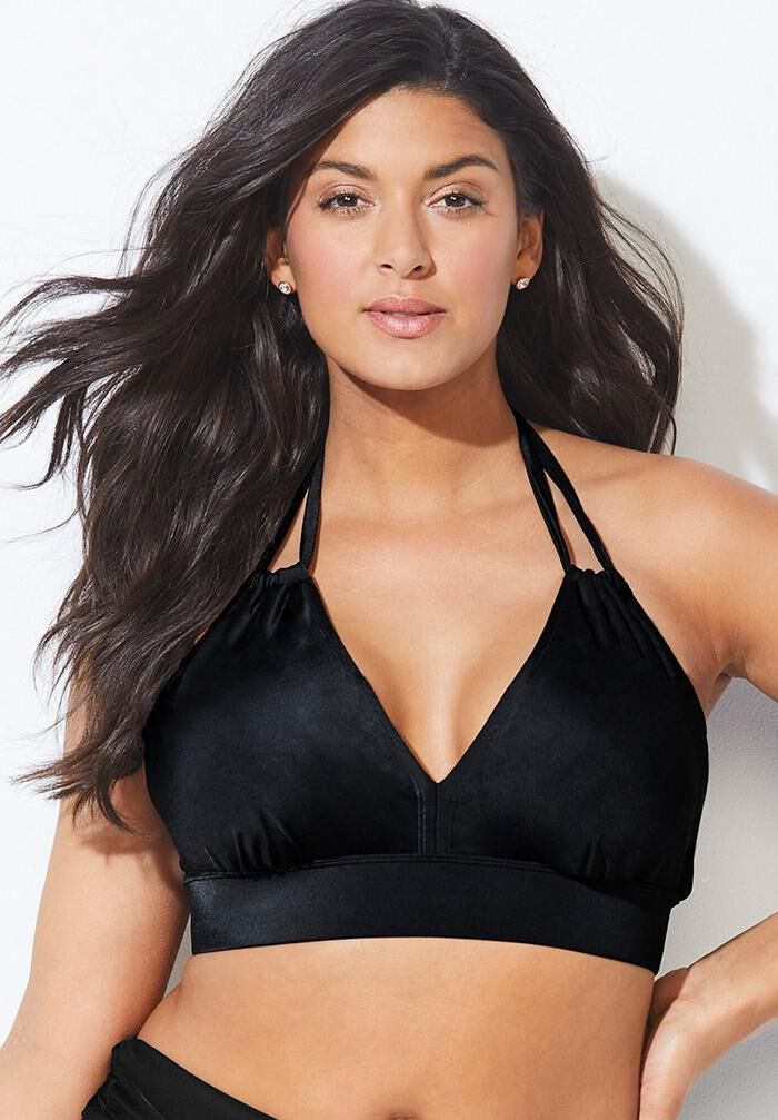 plus size black bikini top