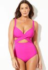 Cut Out Underwire One Piece Swimsuit, CHILL PINK, hi-res image number 0