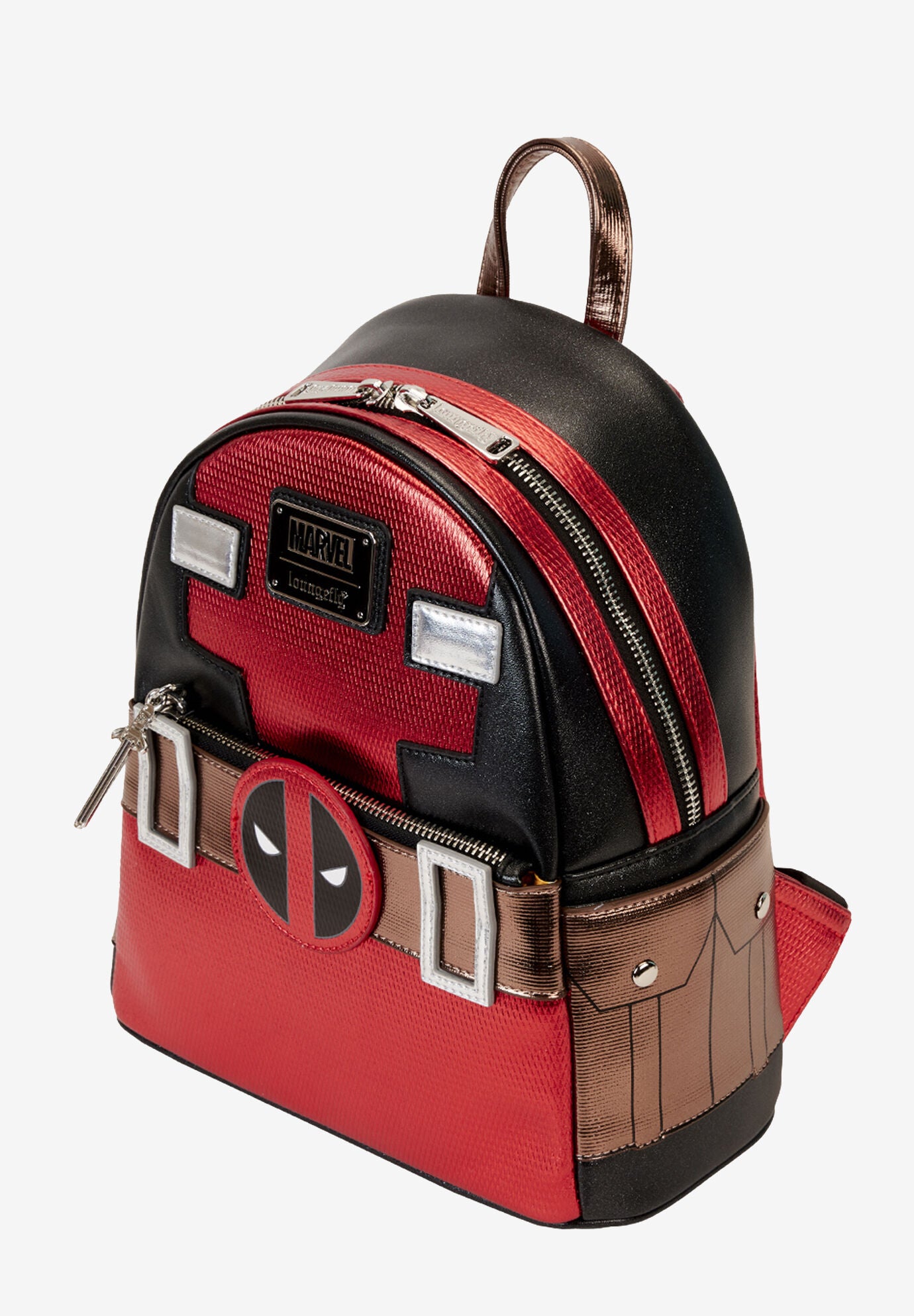 Loungefly X Marvel Deadpool Mini Backpack Metallic Red, , alternate image number 3
