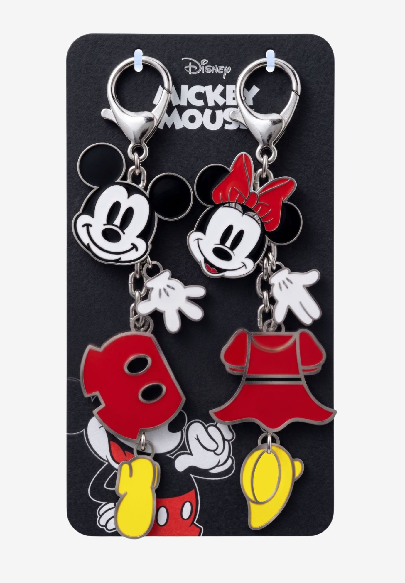 Disney Mickey & Minnie Mouse Enamel Bag Charm Key Chains 2-Pack Gift Set, BLACK, alternate image number 4