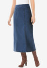Flex-Fit Pull-On Denim Skirt, , alternate image number null