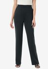 Wide Leg Ponte Knit Pant, HEATHER CHARCOAL, hi-res image number null
