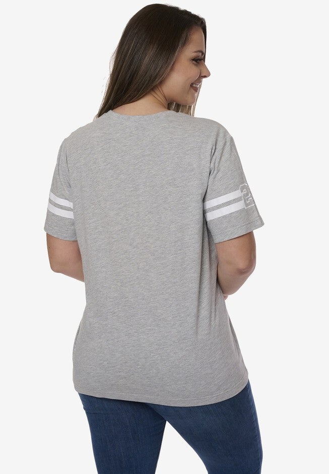Disney Mickey Mouse Striped Sleeve Varsity T-Shirt, , on-hover image number null