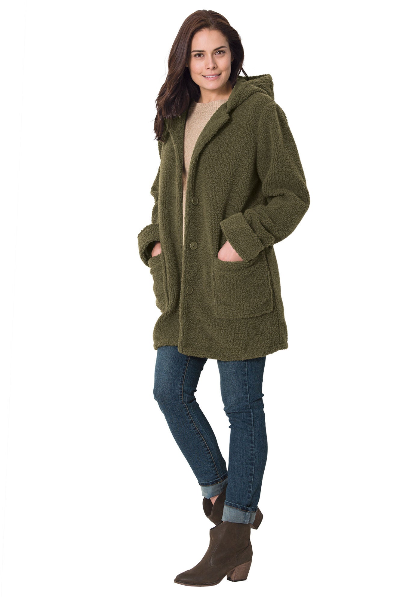 Hooded Berber Fleece Jacket